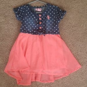 US Polo Coral Polka Dot Dress
